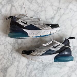 Nike Kids Air Max 270 White and Navy Sneaker